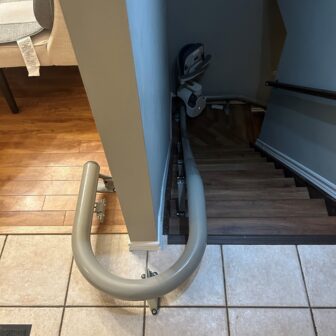 A Curved TKE Stairlift With Two Curves In Ontario, Canada
