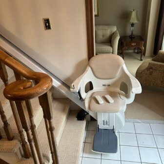Straight TKE Stairlift With Two Remote Controls